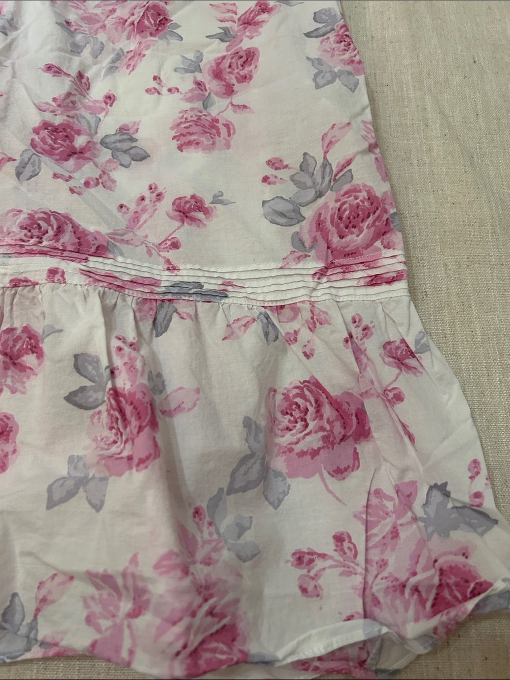 Eileen West Pink Floral Sleeveless Nightgown Size 2X Cottagecore Lace Ruffled - Picture 9 of 12